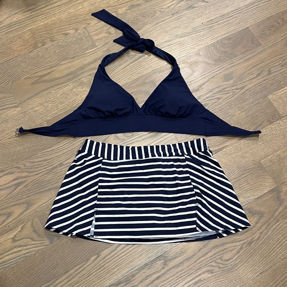 Lands End Swim skirt and bikini top